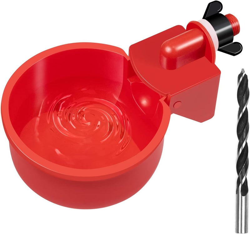 LANARP Chicken Automatic Waterer Kit for Poultry Float Style Gravity Water Feeder Drinking Cup Bowl 5 Gallon with Mounting Hole Opener, 12 Pack - Image 1